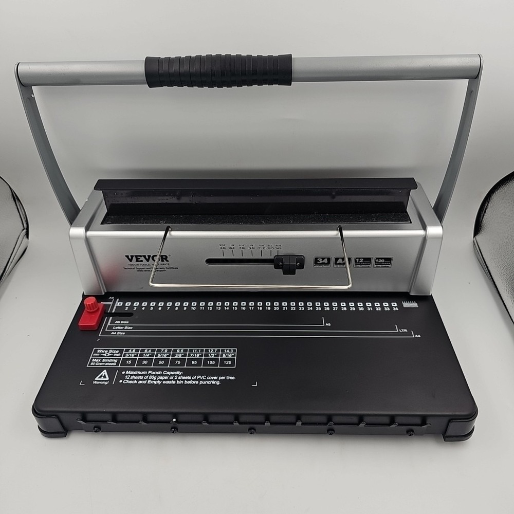 VEVOR Coil Spiral Binding Machine Manual Book Maker 34 Holes Letter Size A4